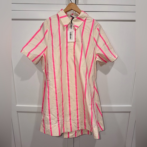 English Factory Dresses & Skirts - NWT English Factory Kids Button Down Shirt with Pink and Cream Stripes